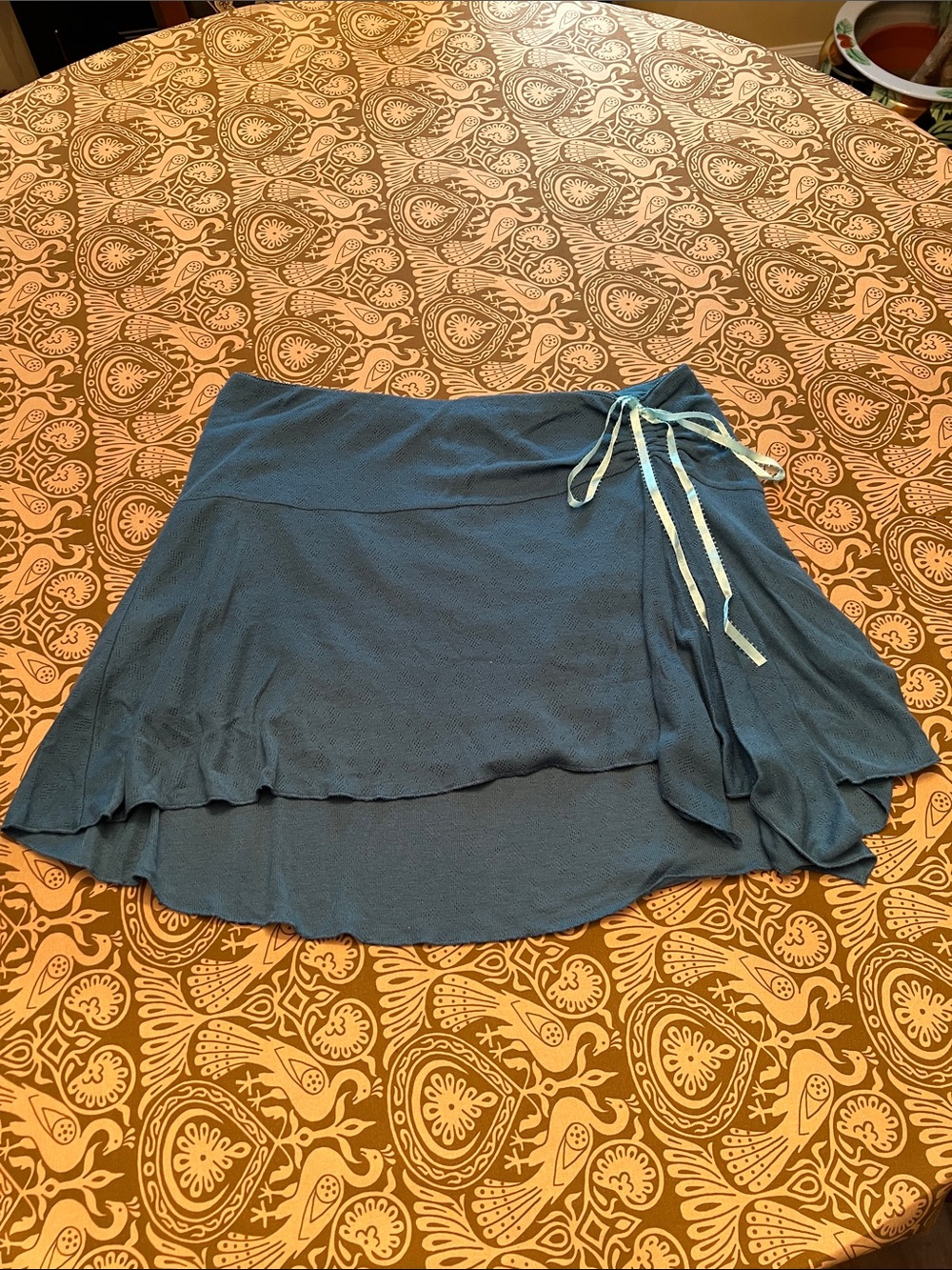 Abercrombie & Fitch Teal Hi Lo Elastic Skirt with Bow
